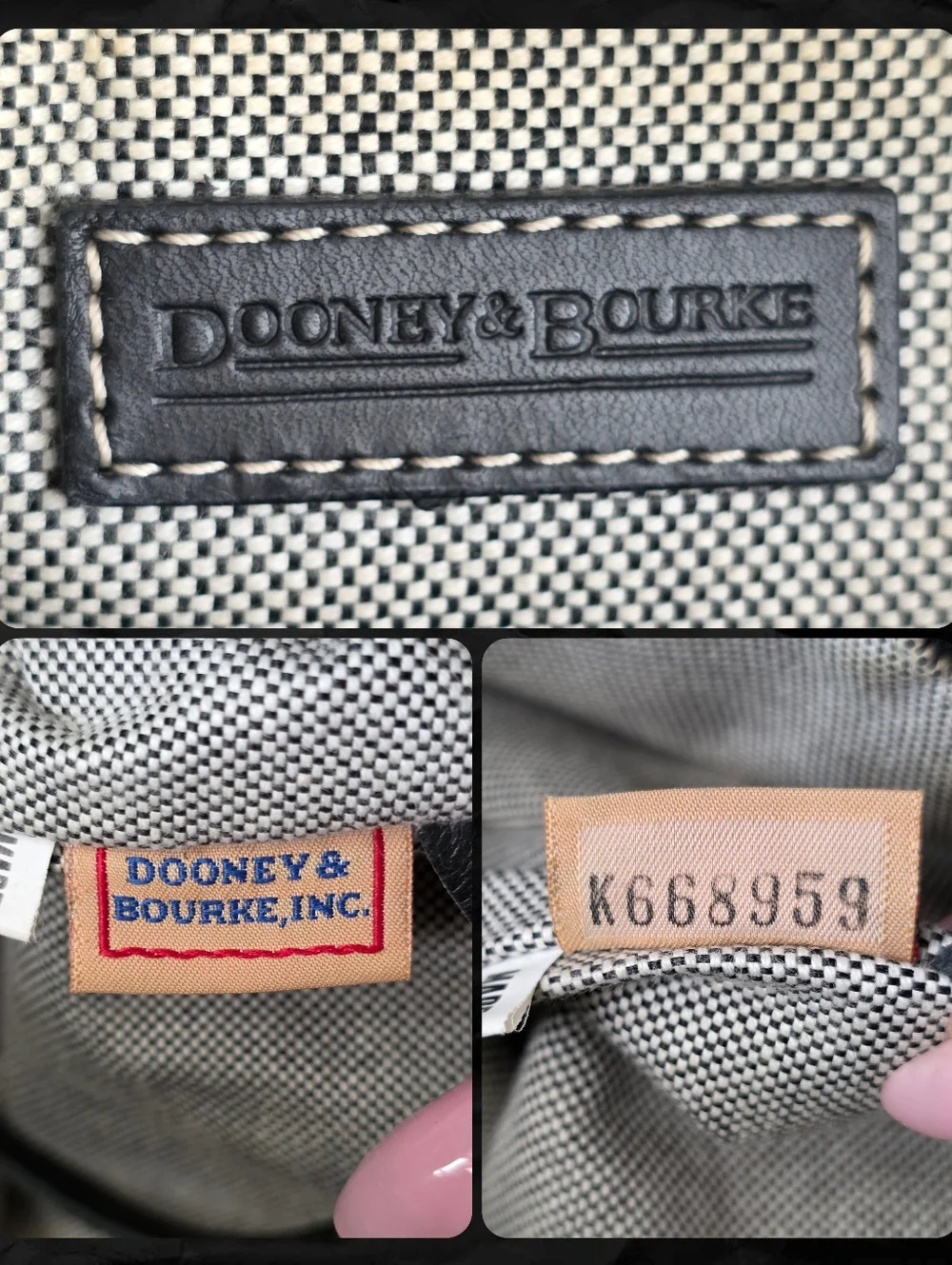 Dooney & Bourke Signature DB Monogram Canvas Hobo Shoulder Bag Y2K Vintage